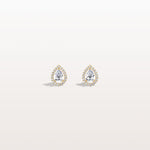 Halo Pear - Shaped Lab Diamond Stud Earrings - Earrings