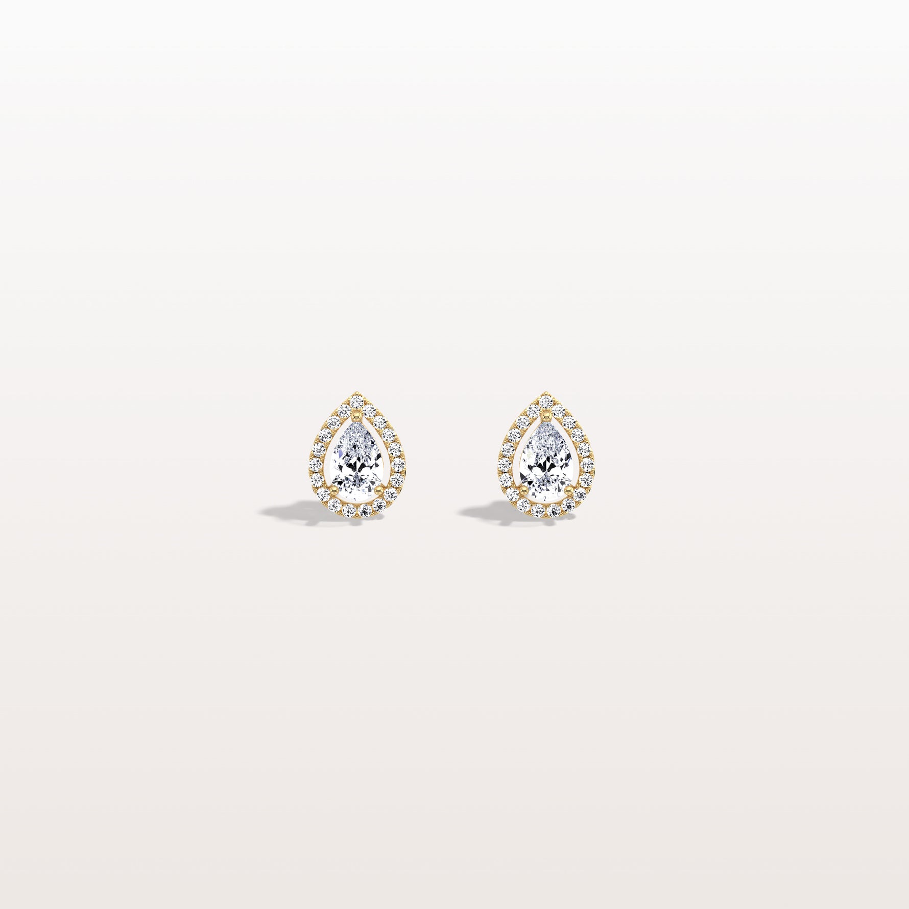 Halo Pear - Shaped Lab Diamond Stud Earrings - Earrings