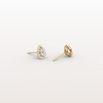 Halo Pear - Shaped Lab Diamond Stud Earrings - Earrings