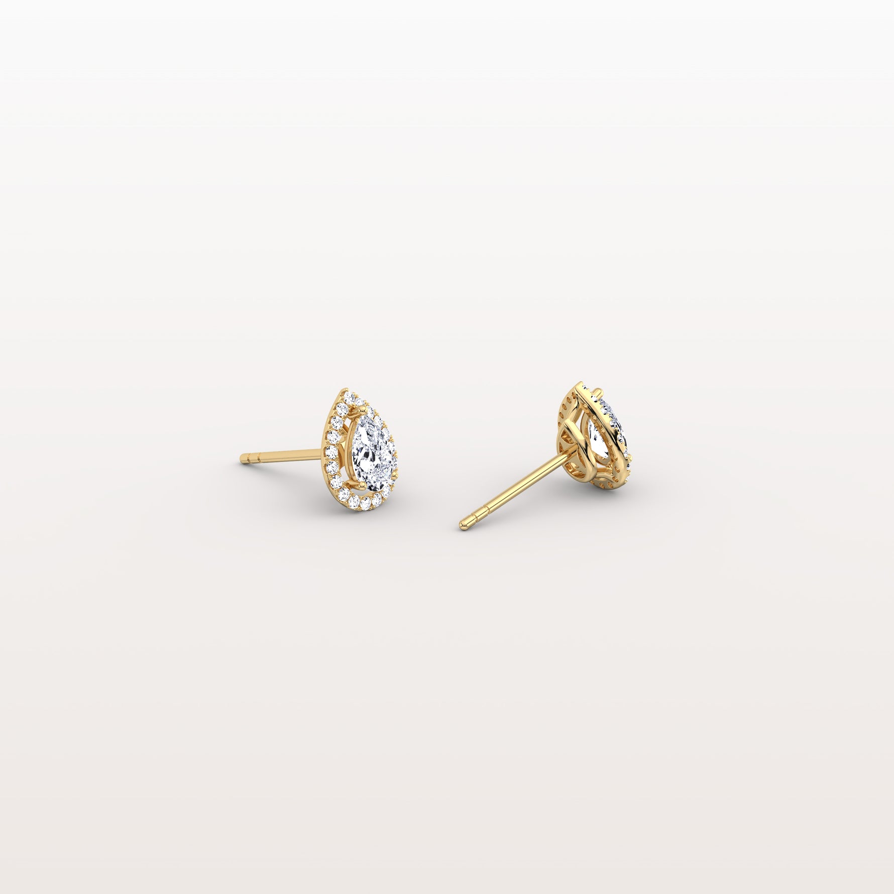 Halo Pear - Shaped Lab Diamond Stud Earrings - Earrings