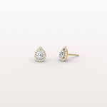 Halo Pear - Shaped Lab Diamond Stud Earrings - Earrings