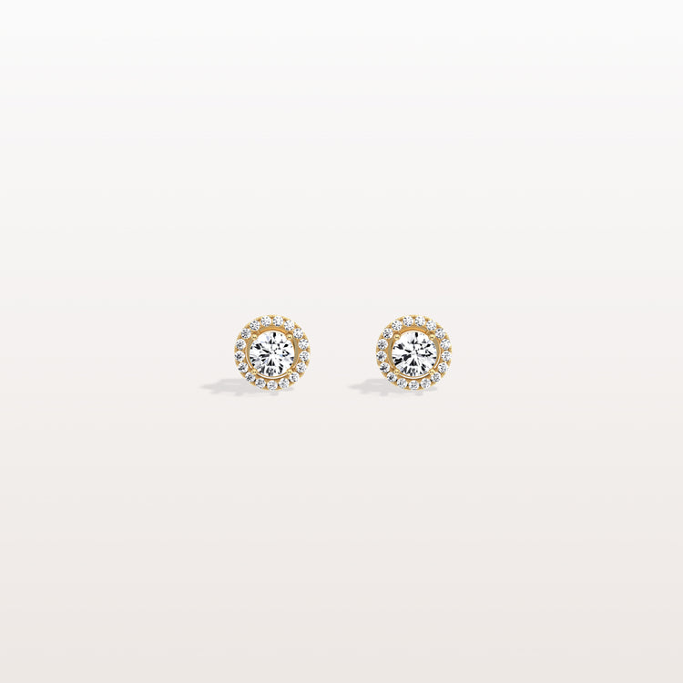 Halo Brilliant Round Lab Grown Diamond Studs - Earrings