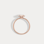 14K Solid Gold Halo Solitaire Ring With 0.44CTW Lab Diamond - Rings