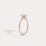 14K Solid Gold Halo Solitaire Ring With 0.44CTW Lab Diamond - Rings