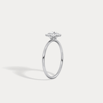 14K Solid Gold Halo Solitaire Ring With 0.44CTW Lab Diamond - Rings