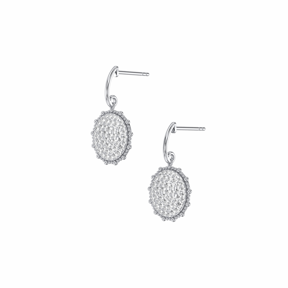 1CTW Lab Diamond Pave Dangling Disc Earrings - Earrings