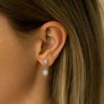 0.15CTW Round Lab Dimaond Hexagon Drop Earring - 