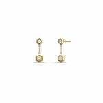 0.15CTW Round Lab Dimaond Hexagon Drop Earring - 