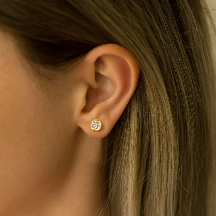 Lab Diamond Blossom Stud Earrings - Earrings