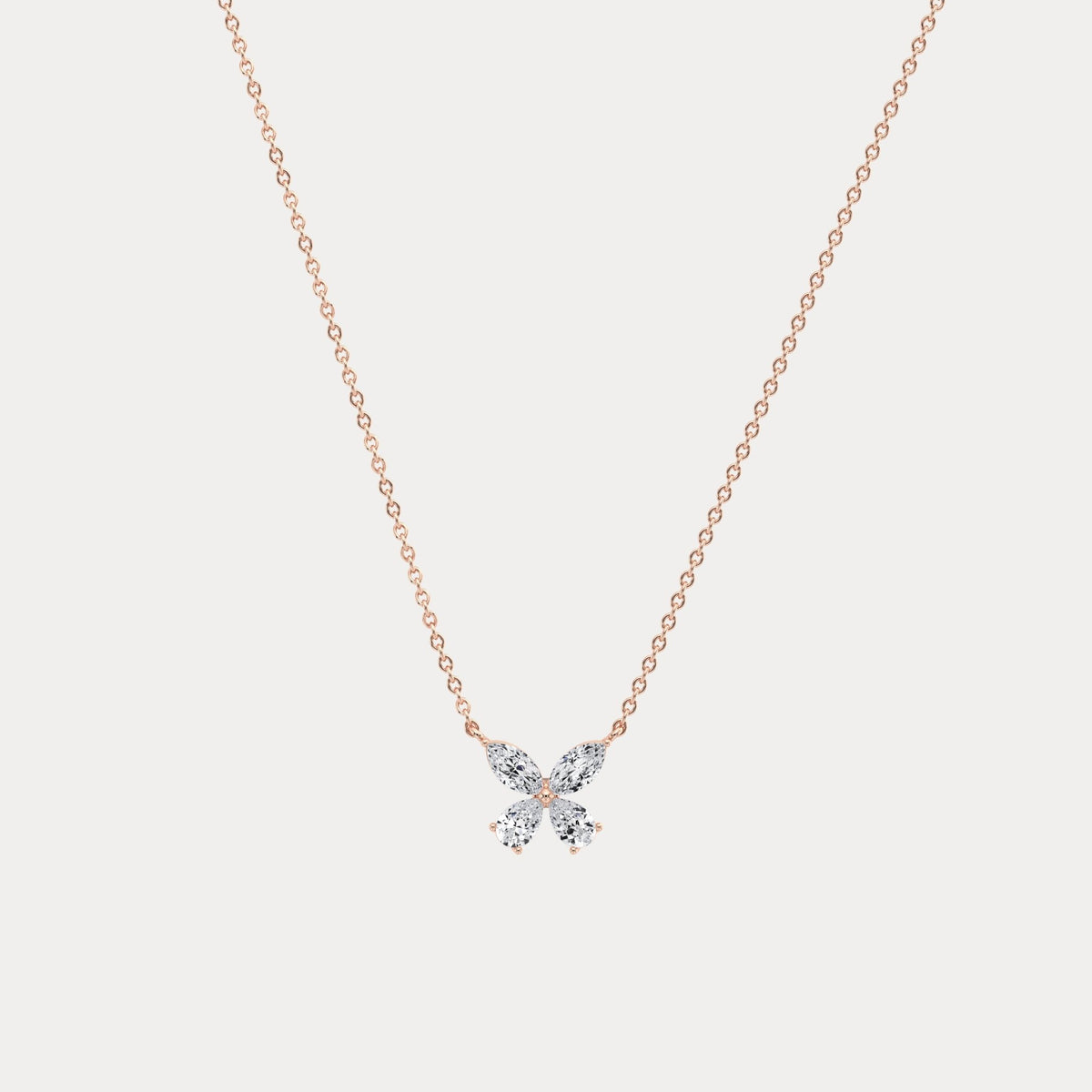 0.5CTW Lab Grown Diamond Butterfly Necklace In 14K Solid Gold/Platinum - Necklaces