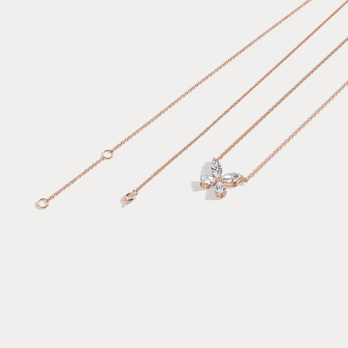 0.5CTW Lab Grown Diamond Butterfly Necklace In 14K Solid Gold/Platinum - Necklaces