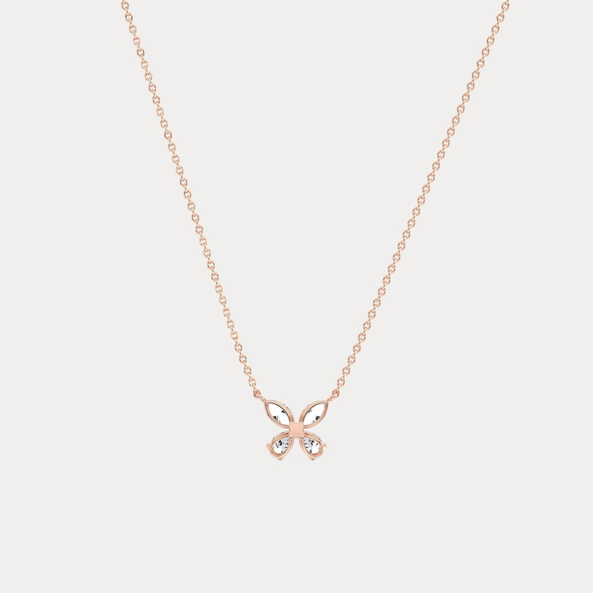 0.5CTW Lab Grown Diamond Butterfly Necklace In 14K Solid Gold/Platinum - Necklaces