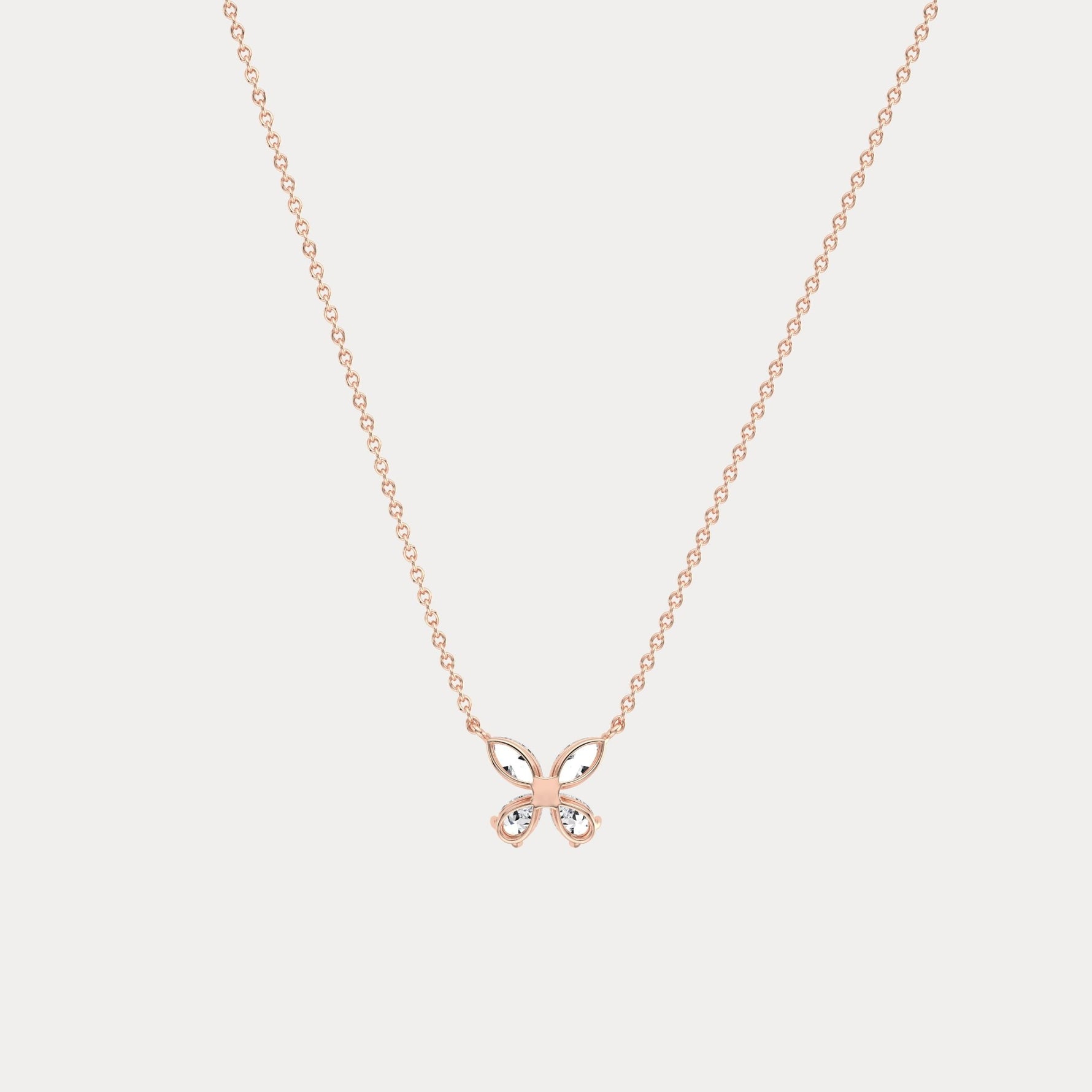 0.5CTW Lab Grown Diamond Butterfly Necklace In 14K Solid Gold/Platinum - Necklaces