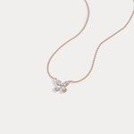 0.5CTW Lab Grown Diamond Butterfly Necklace In 14K Solid Gold/Platinum - Necklaces