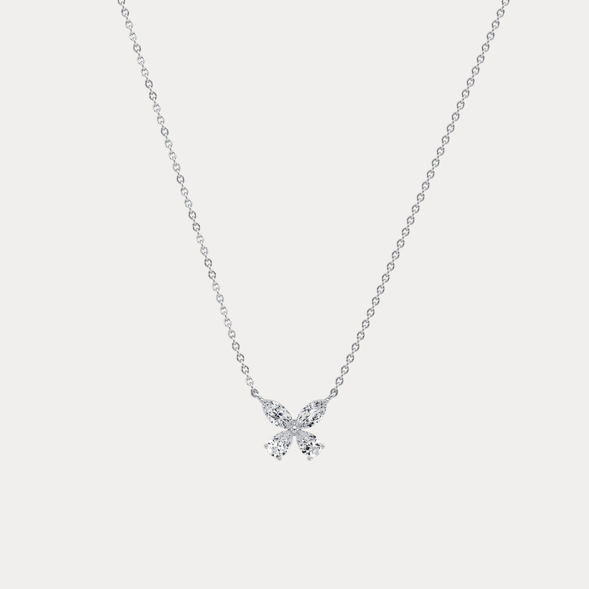 0.5CTW Lab Grown Diamond Butterfly Necklace In 14K Solid Gold/Platinum - Necklaces