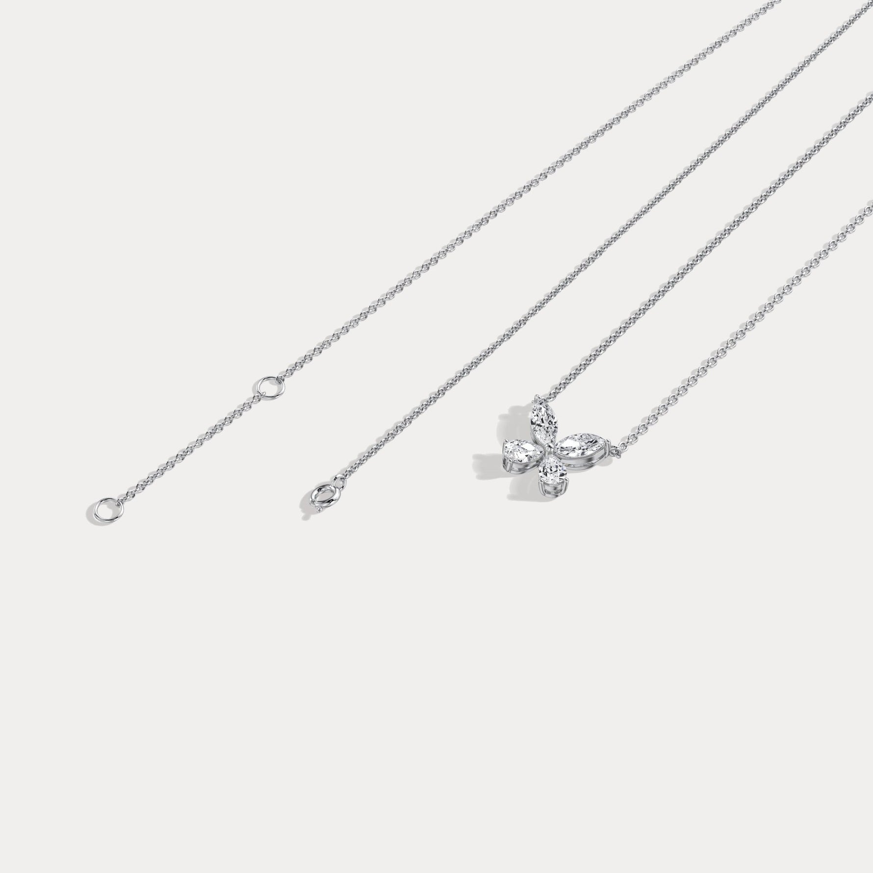 0.5CTW Lab Grown Diamond Butterfly Necklace In 14K Solid Gold/Platinum - Necklaces