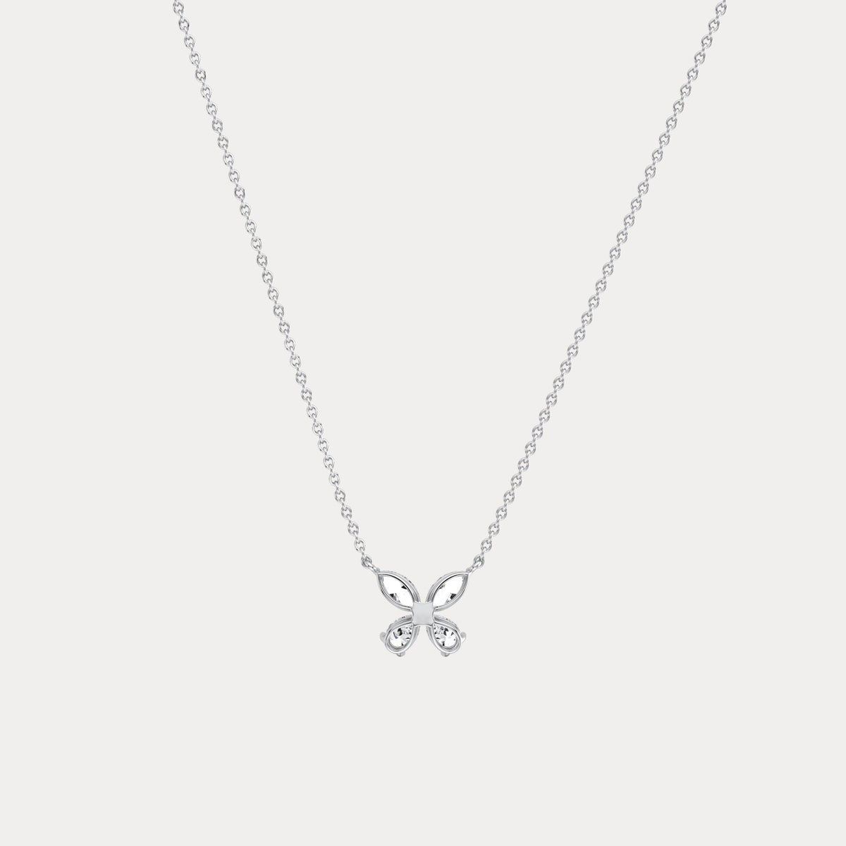 0.5CTW Lab Grown Diamond Butterfly Necklace In 14K Solid Gold/Platinum - Necklaces