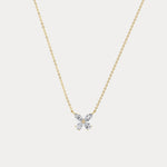 0.5CTW Lab Grown Diamond Butterfly Necklace In 14K Solid Gold/Platinum - Necklaces