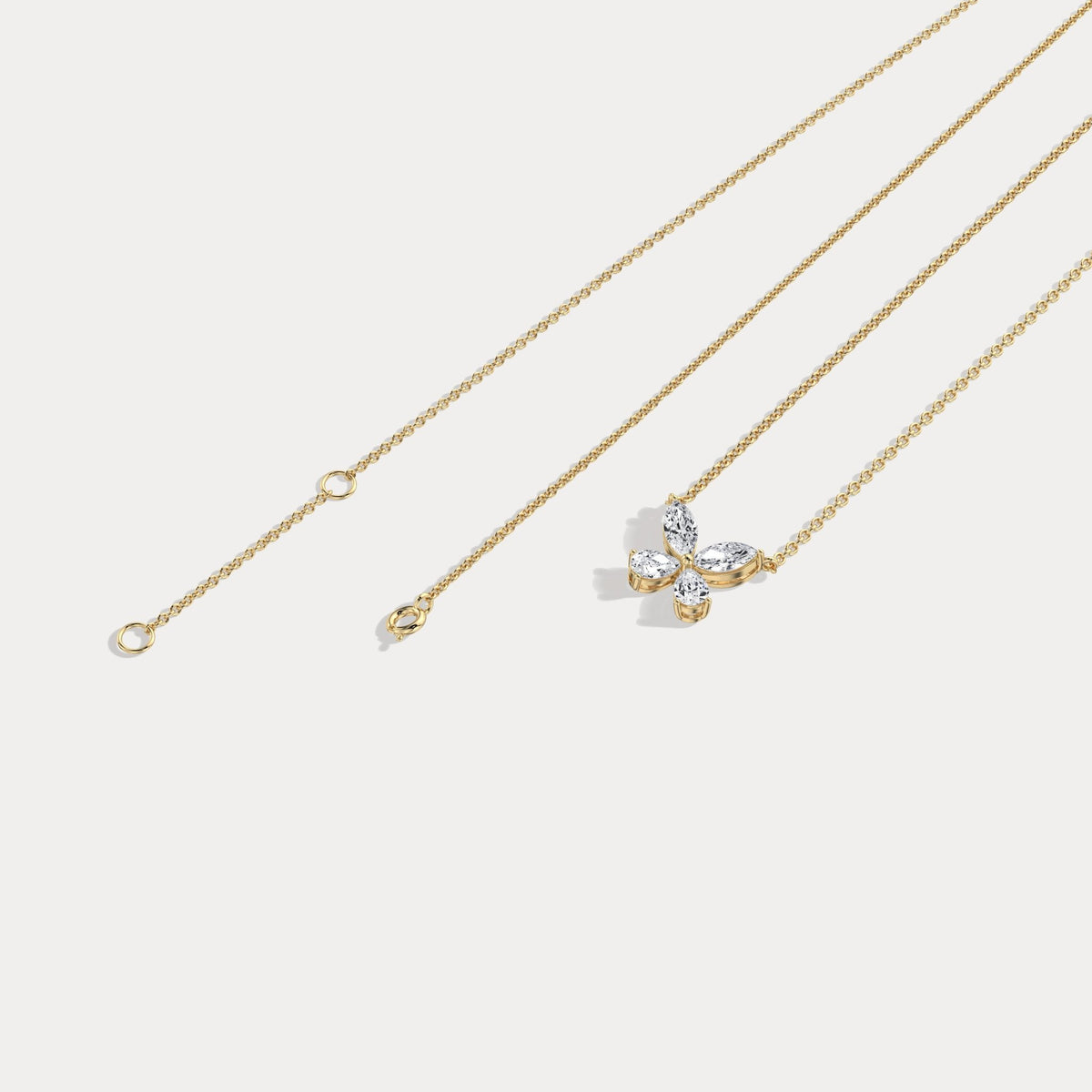 0.5CTW Lab Grown Diamond Butterfly Necklace In 14K Solid Gold/Platinum - Necklaces