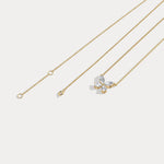 0.5CTW Lab Grown Diamond Butterfly Necklace In 14K Solid Gold/Platinum - Necklaces