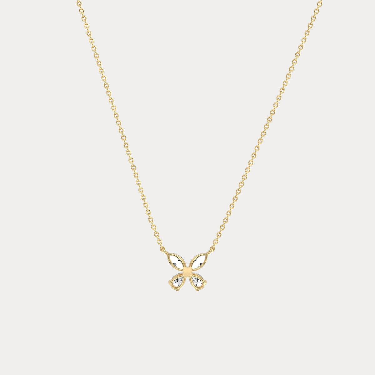 0.5CTW Lab Grown Diamond Butterfly Necklace In 14K Solid Gold/Platinum - Necklaces
