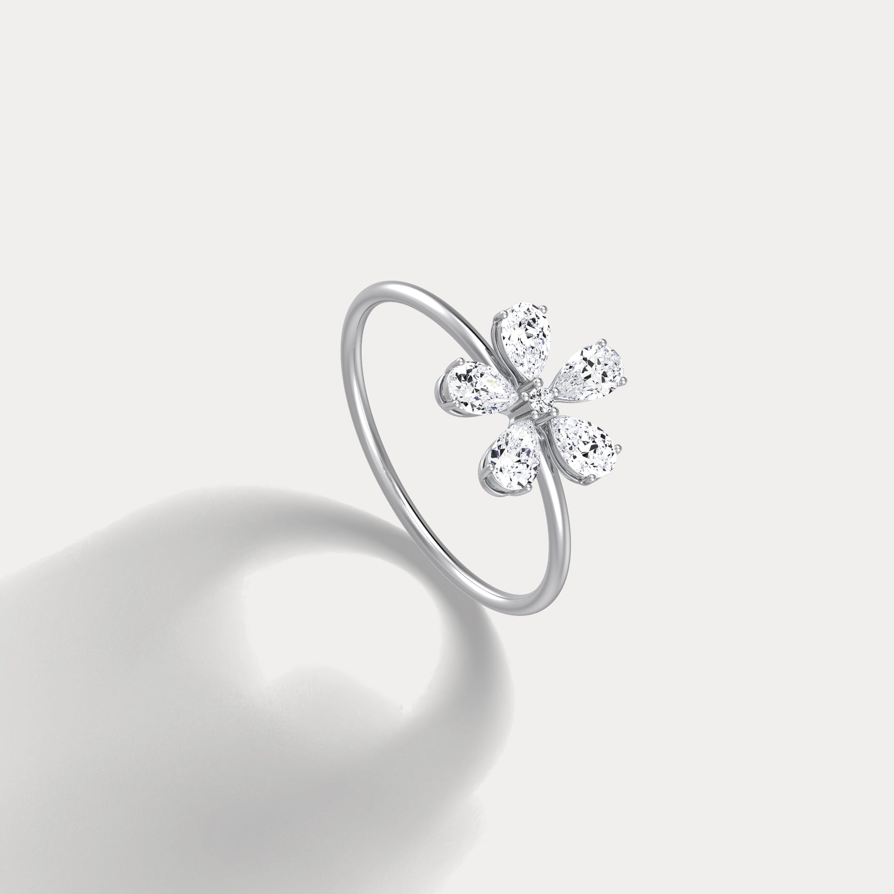 0.51CTW Lab Grown Diamond Floral Ring - Rings