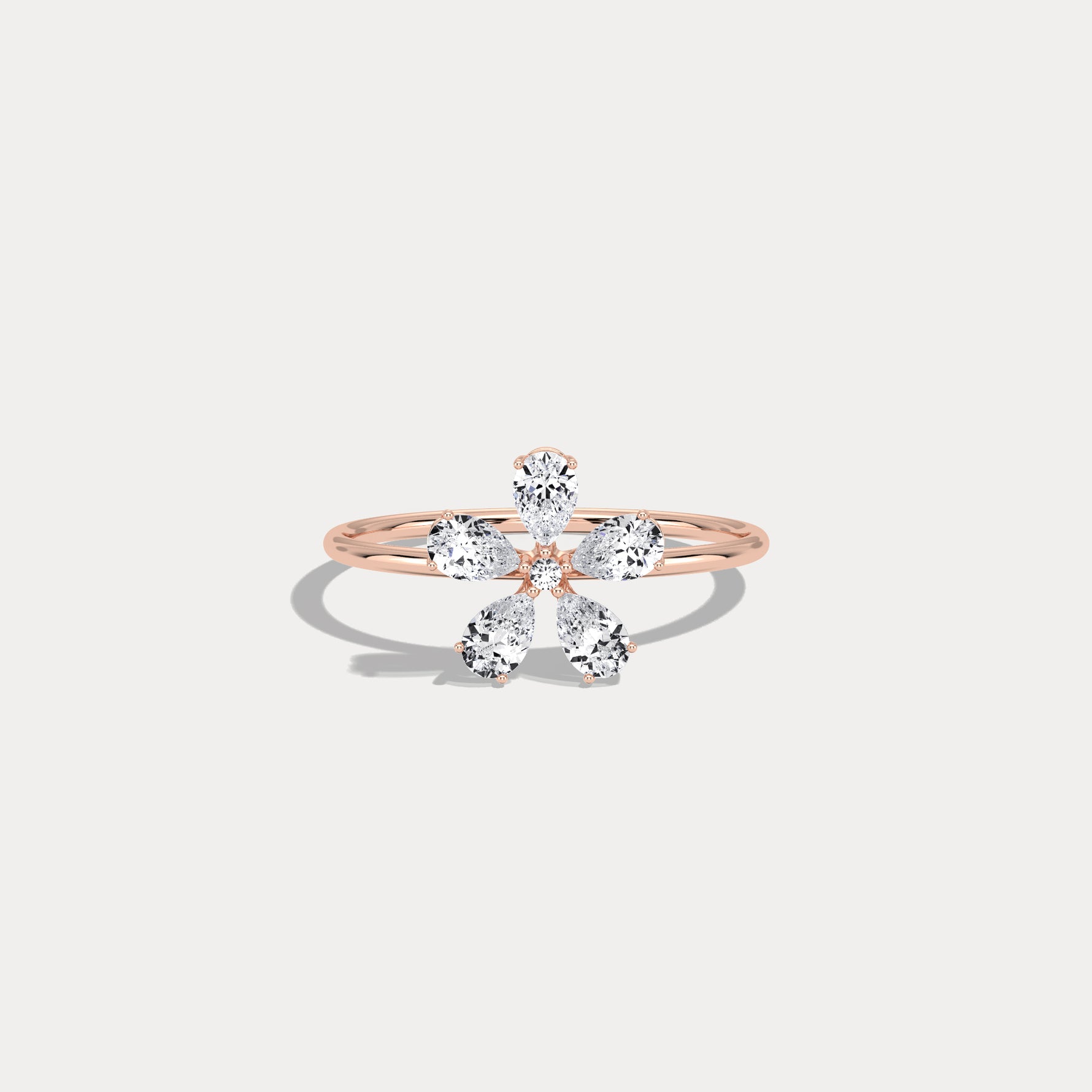 0.51CTW Lab Grown Diamond Floral Ring - Rings