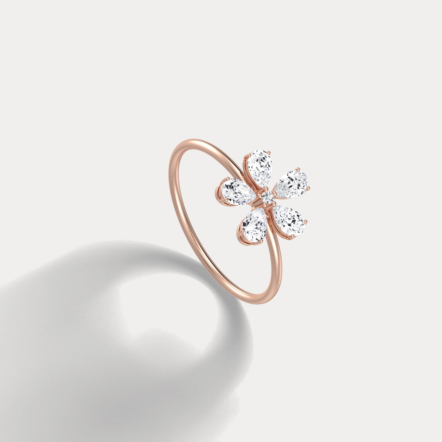 0.51CTW Lab Grown Diamond Floral Ring - Rings
