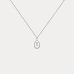 Teardrop Lab Diamond Pendant Necklace In 14K Solid Gold/Platinum - Necklaces