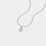 Teardrop Lab Diamond Pendant Necklace In 14K Solid Gold/Platinum - Necklaces