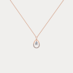 Teardrop Lab Diamond Pendant Necklace In 14K Solid Gold/Platinum - Necklaces