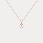 Teardrop Lab Diamond Pendant Necklace In 14K Solid Gold/Platinum - Necklaces