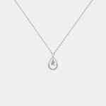 Teardrop Lab Diamond Pendant Necklace In 14K Solid Gold/Platinum - Necklaces