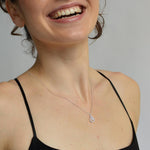 Teardrop Lab Diamond Pendant Necklace In 14K Solid Gold/Platinum - Necklaces