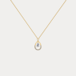 Teardrop Lab Diamond Pendant Necklace In 14K Solid Gold/Platinum - Necklaces
