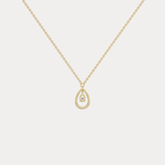 Teardrop Lab Diamond Pendant Necklace In 14K Solid Gold/Platinum - Necklaces