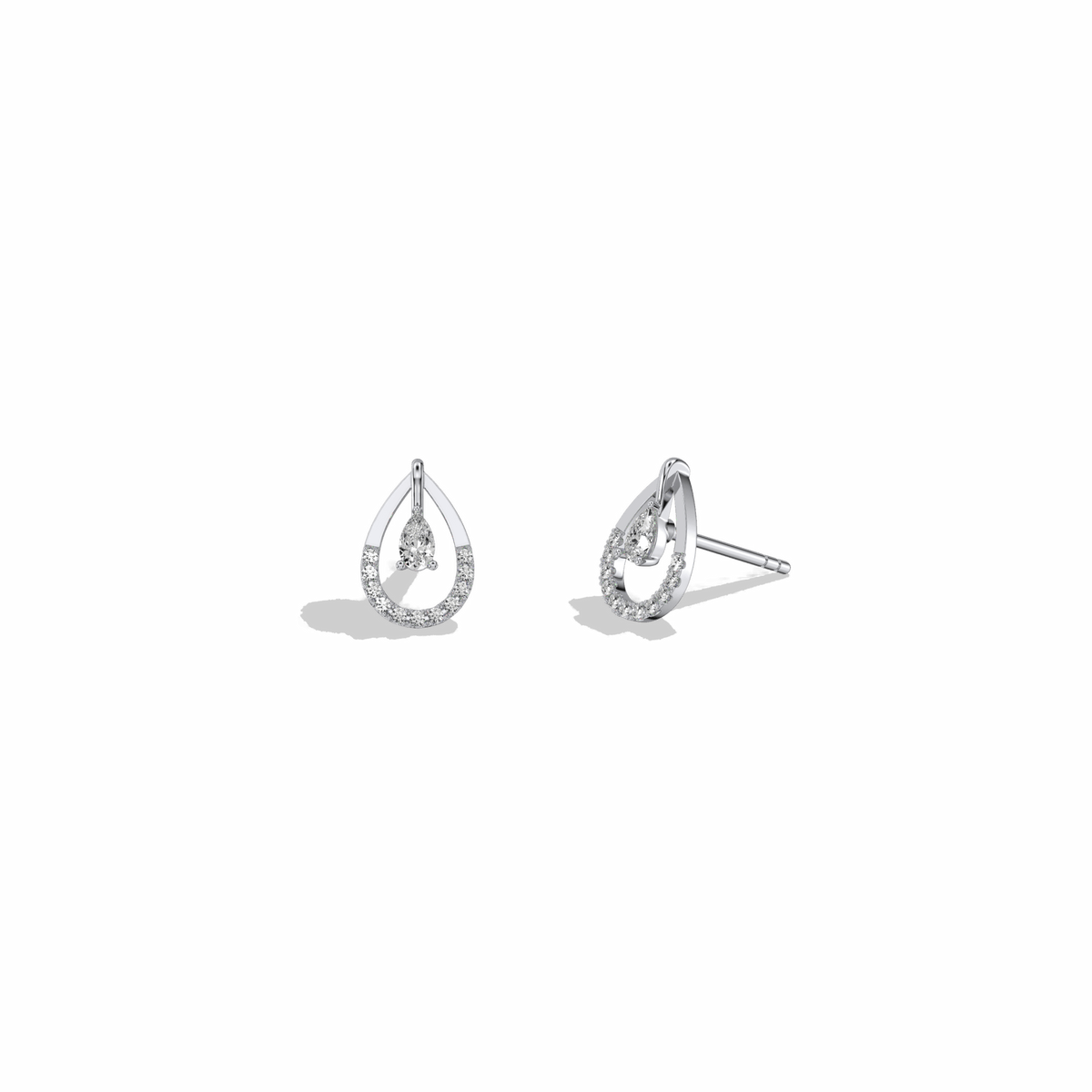 0.21CTW Lab Diamond Teardrop Earrings - 
