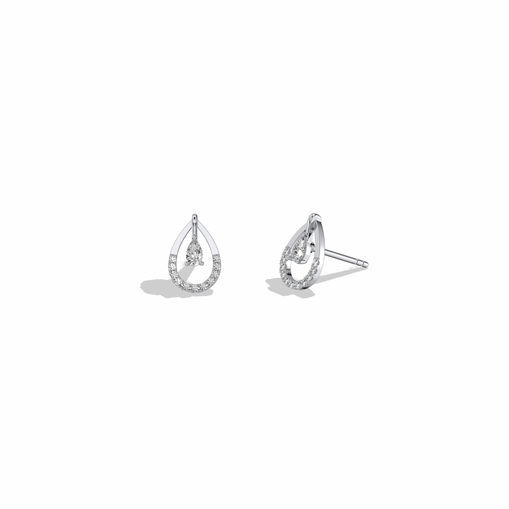 0.21CTW Lab Diamond Teardrop Earrings - 