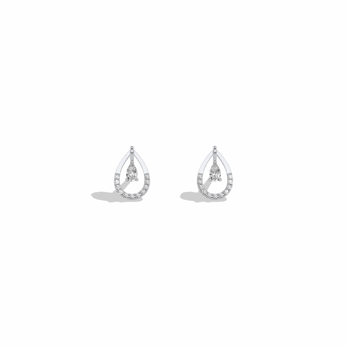 0.21CTW Lab Diamond Teardrop Earrings - 