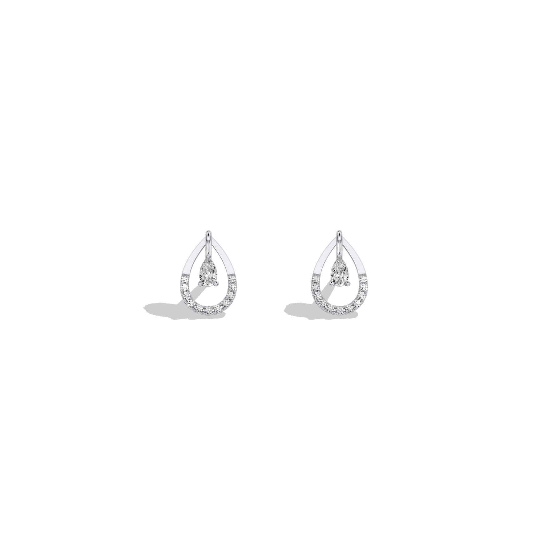0.21CTW Lab Diamond Teardrop Earrings - 