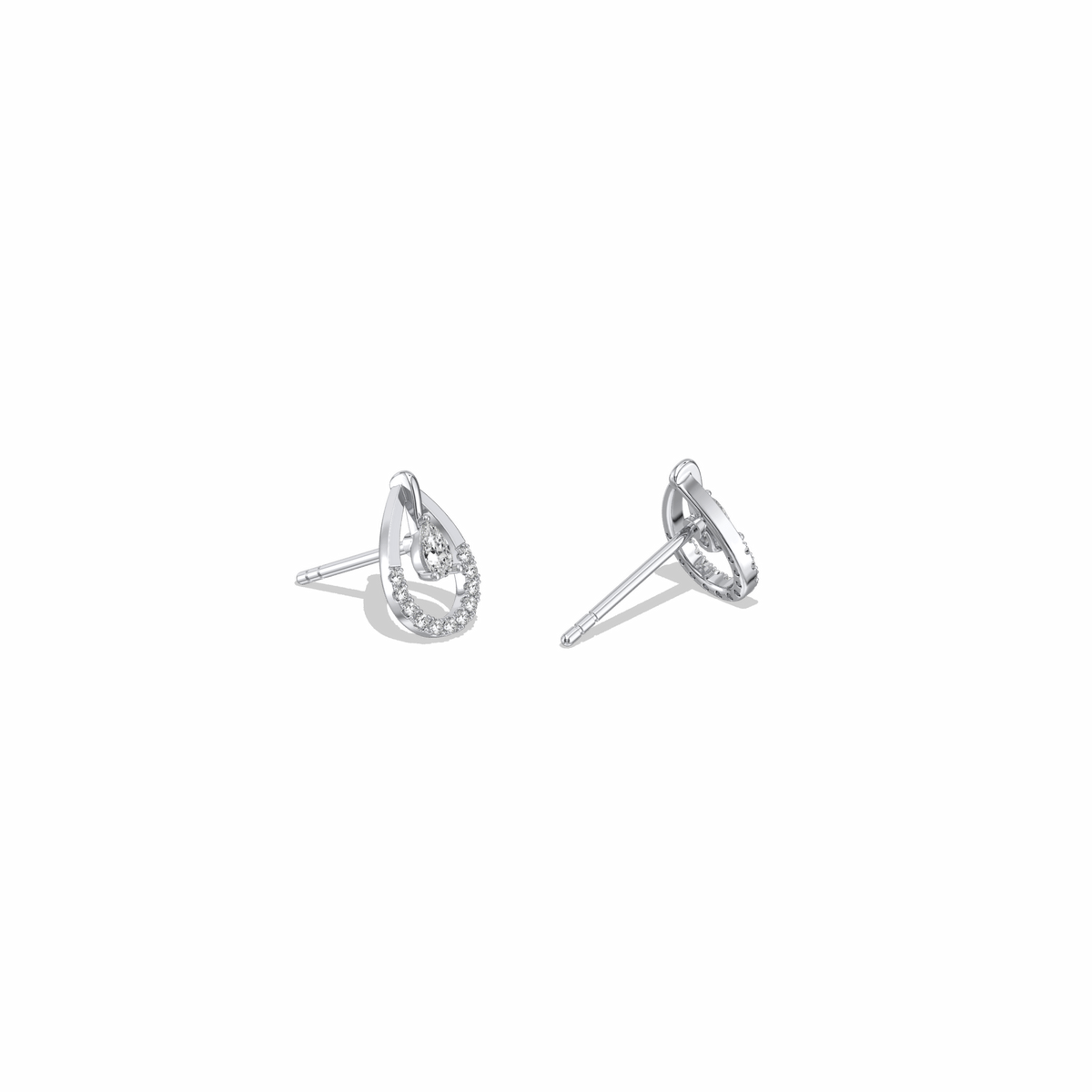 0.21CTW Lab Diamond Teardrop Earrings - 