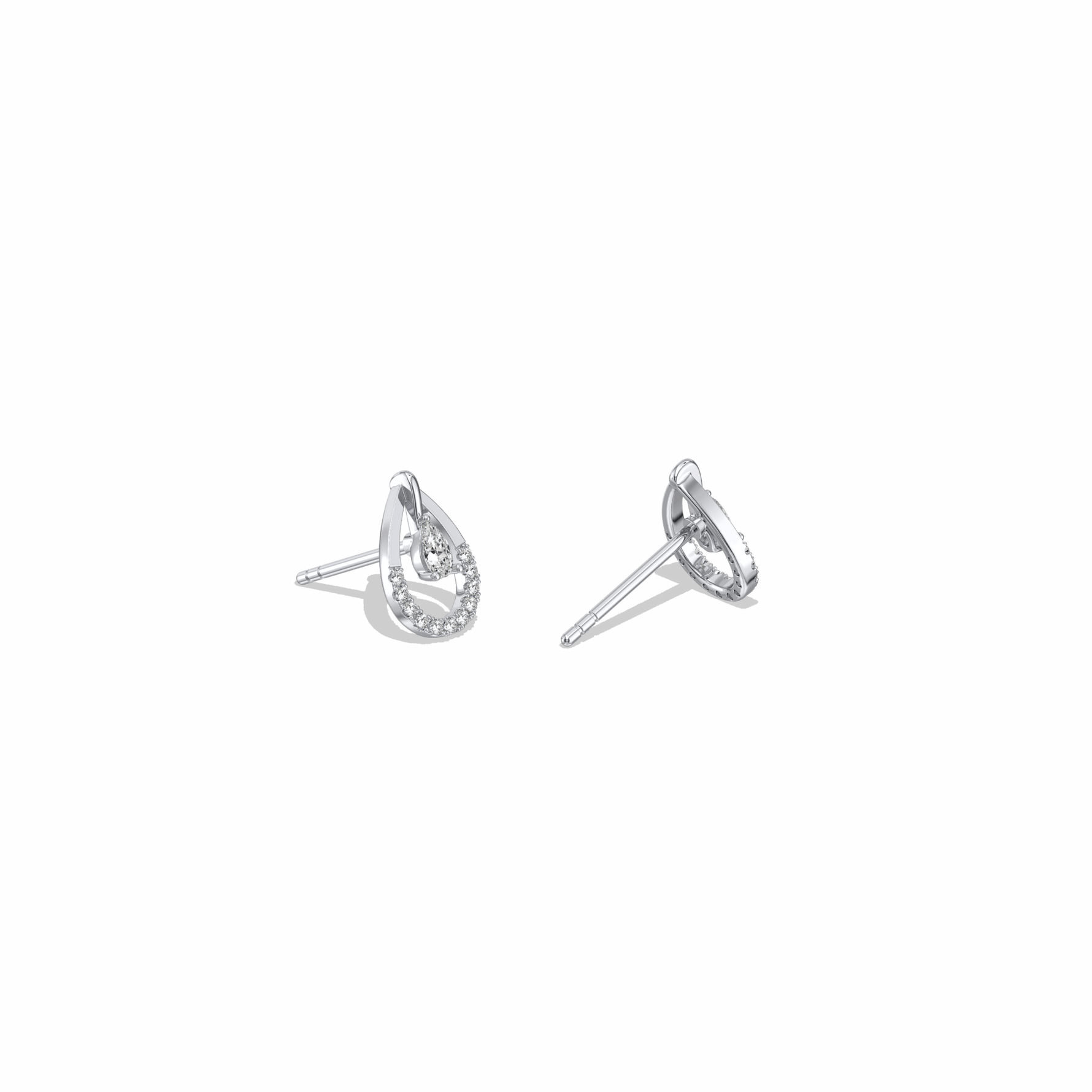 0.21CTW Lab Diamond Teardrop Earrings - 