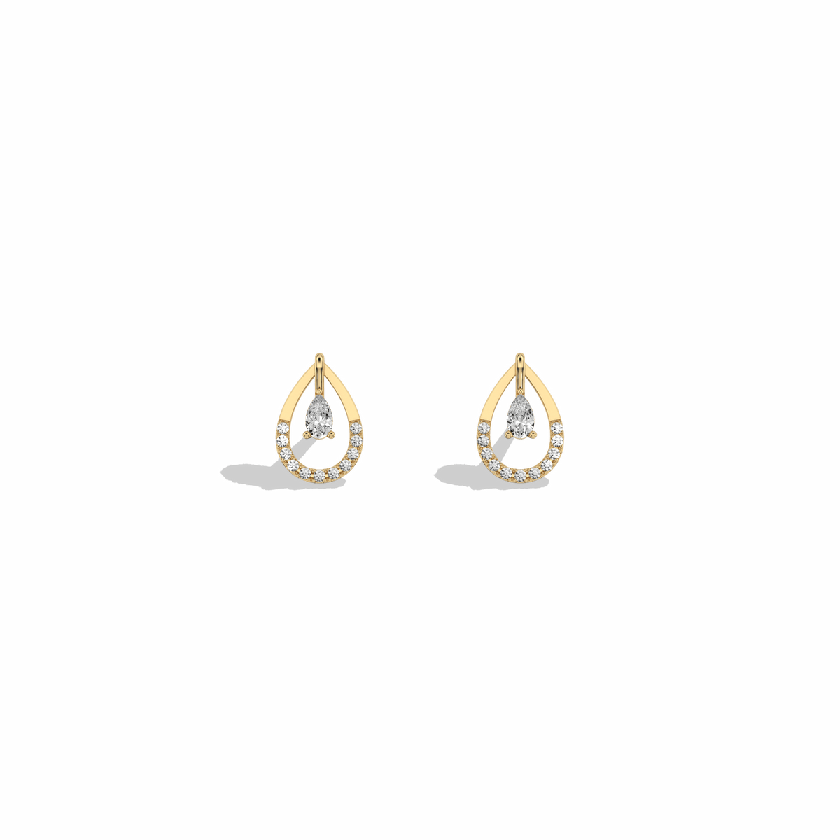 0.21CTW Lab Diamond Teardrop Earrings - 