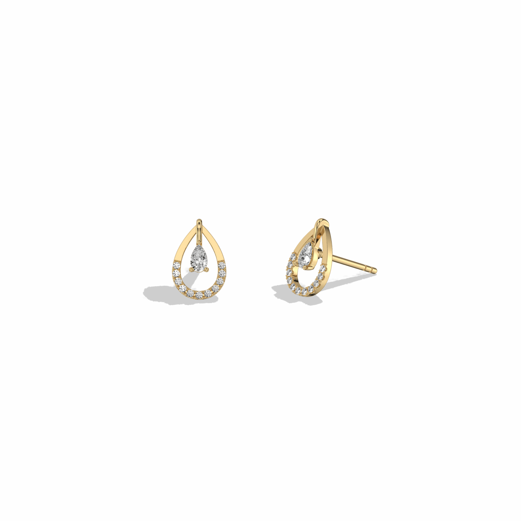 0.21CTW Lab Diamond Teardrop Earrings - 