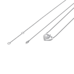 0.18CTW Lab Grown Diamond Heart Necklace In 14K Solid Gold/Platinum - 