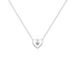 0.18CTW Lab Grown Diamond Heart Necklace In 14K Solid Gold/Platinum - 