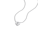 0.18CTW Lab Grown Diamond Heart Necklace In 14K Solid Gold/Platinum - 