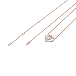 0.18CTW Lab Grown Diamond Heart Necklace In 14K Solid Gold/Platinum - 