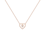 0.18CTW Lab Grown Diamond Heart Necklace In 14K Solid Gold/Platinum - 