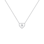 0.18CTW Lab Grown Diamond Heart Necklace In 14K Solid Gold/Platinum - 